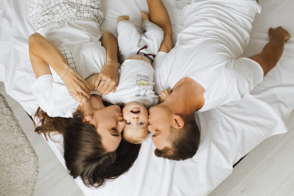 Happy family Image of a mother a baby and a father